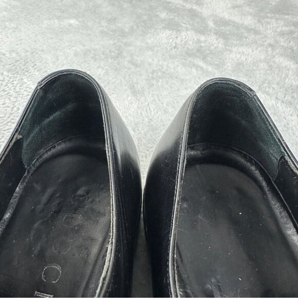 Gucci Black Leather Derby Shoes Authentic Men's Size 9D/43 EU/9 UK Made in Italy - Picture 8 of 13